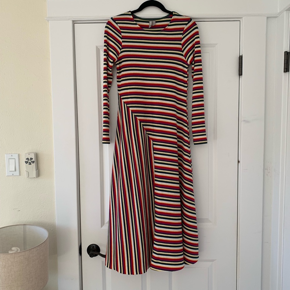 ASOS Design Maternity stripe rib midi dress